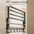 thumbnail image 4 of Upgraded Folding Towel Holders For Wall Mounting With Hooks Towel Rack Non Perforated Bathroom Storage Rack T, 4 of 9