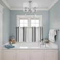 thumbnail image 3 of Grey Stripe Kitchen Curtains Small Short 39 Inch Length, Farmhouse Minimalist Striped Grommet Top Bedroom Living Room Curtains, Light Filtering Cafe Curtain Drapes 2 Panels Set 55''x39'', 3 of 9