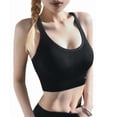 thumbnail image 1 of Ropa interior deportiva femenina almohadilla desmontable inalámbrica para apoyar la ropa interior de yoga correr ciclismo entrenamiento elástico blusa negra XL, 1 of 10