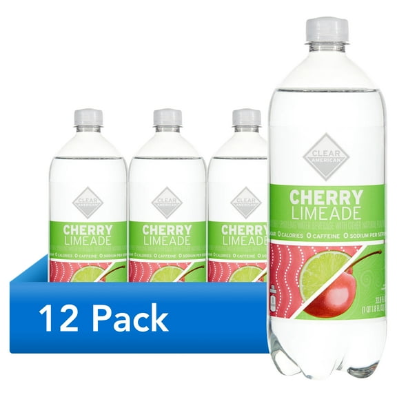 (12 pack) Clear American Cherry Limeade Sparkling Water, 33.8 fl oz