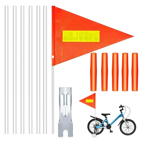 13pack Kids Bike Safety Flag with Reflective Motorcycles Trailer Safety Flag for Kids Bicycles And Trailers