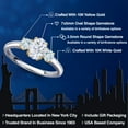 thumbnail image 2 of Gem Stone King 10K Two Tone Gold White Moissanite and Sky Blue Aquamarine Engagement Ring for Women | 1.24 Cttw | Oval 7X5MM | Gemstone Birthstone | Size 7, 2 of 7
