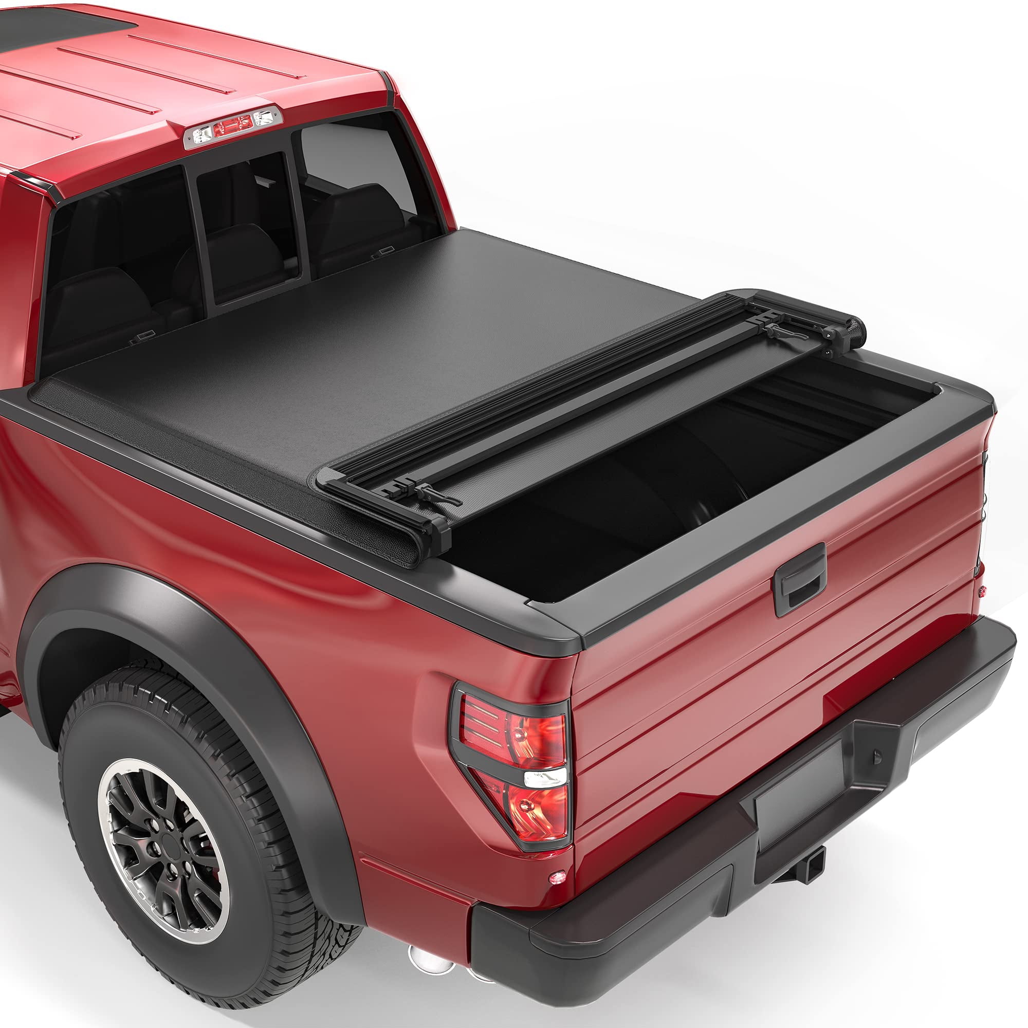 Ledkingdomus 8ft Soft 4fold Truck Bed Tonneau Cover for 9923 Ford
