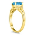 thumbnail image 2 of SZUL Women's 8X6MM Blue Topaz and Diamond Wave Ring in 10K Yellow Gold, 2 of 4