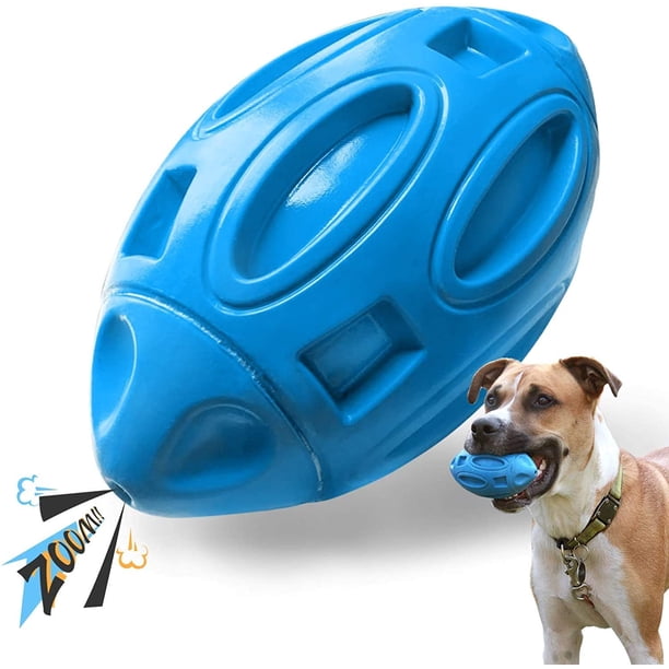 Juguetes para perros chirriantes para masticadores agresivos: pelota de goma para masticar cachorros con chirriador, juguete para mascotas casi indestructible y duradero para razas medianas y grandes Xemadio WRMH-1270
