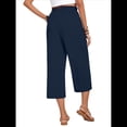 thumbnail image 4 of Pantalones Cortos para Mujer, Informales, con Cordón y Bolsillos, Holgados, de Cintura Alta y Pierna . Azul Marino S, 4 of 6
