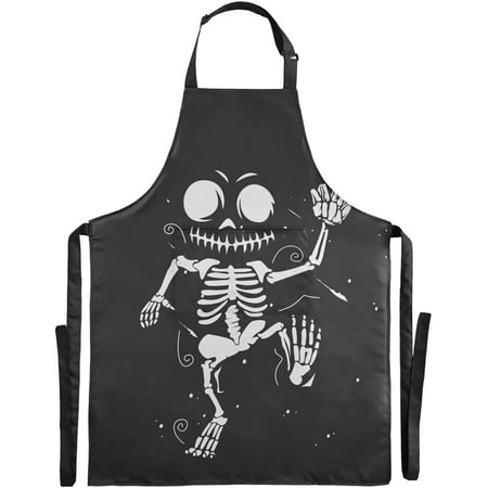 

Hidove Halloween Apron Skull Apron Waterdrop Resistant Cooking Kitchen Apron with Adjustable Neck Strap for Women Men Chef 26.7 x34.7