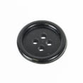 thumbnail image 2 of Mibo 12pcs Round Melamine Buttons with Rim - 24L(15mm) - 4 Hole - Black, 2 of 2