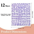 thumbnail image 2 of 912Pack 12Hojas Stickers de Letras Brillantes Autoadhesivos Sticker de Alfabeto Púrpura, 2 of 6