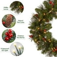 thumbnail image 3 of IC ICLOVER 24'' Pre-Lit Christmas Wreath with 50 LED Lights  & Red Berries - Pre-Lit Lighted Christmas Door Wreaths Decorations for Window Front Door Wall Décor, 3 of 8