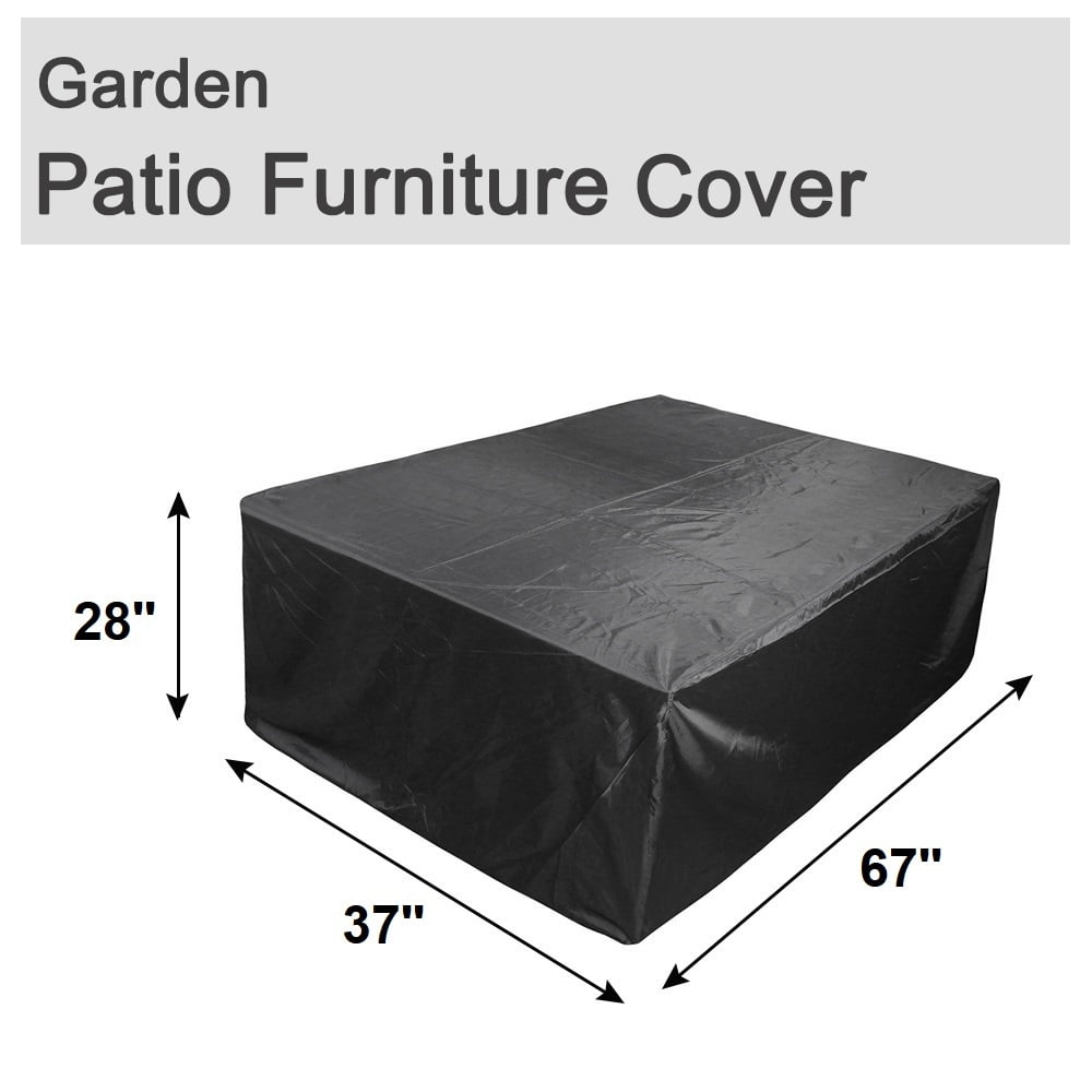 Outdoor Patio Furniture Cover Waterproof Dining Coffee Table Chair Couch Cover All Weather Sun Rain Snow Protection with Drawstring, 67x37x28 inch