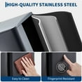 thumbnail image 3 of BeesClover 16 Gal Triple Compartment Kitchen Trash Can, Stainless Steel Garbage & Recycle Bin Combo with Plastic Inner Buckets, 3 of 8