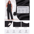 thumbnail image 5 of PINKSIR Plus Size Lounge Sets for Women Sleeveless Tank Top Wide Leg Pants Soft Comfy Pajama Set Loose 2 Piece Outfit with Pockets Black 1X-4X, 5 of 8