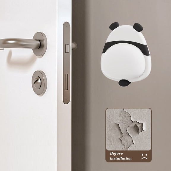 Silicone Door Knob Wall Bumper – Cute Animal Cartoon Silent Buffer Sticker for Door Handle and Refrigerator, Shock Absorbing Noise Reduction Wall Guard