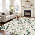 thumbnail image 2 of Sage Green Botanical Area Rugs 6'x9', Small Throw Rugs for Kitchen Dining room, Rustic Country Spring Floral Summer Leaf Indoor Outdoor Rug Non-Slip Low Pile Carpet Runner Reversible Floor Mats, 2 of 8