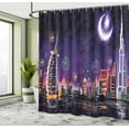 thumbnail image 5 of Ambesonne Scenery Shower Curtain, Night Dubai Skyscraper, 69"Wx84"L, Purple, 5 of 5