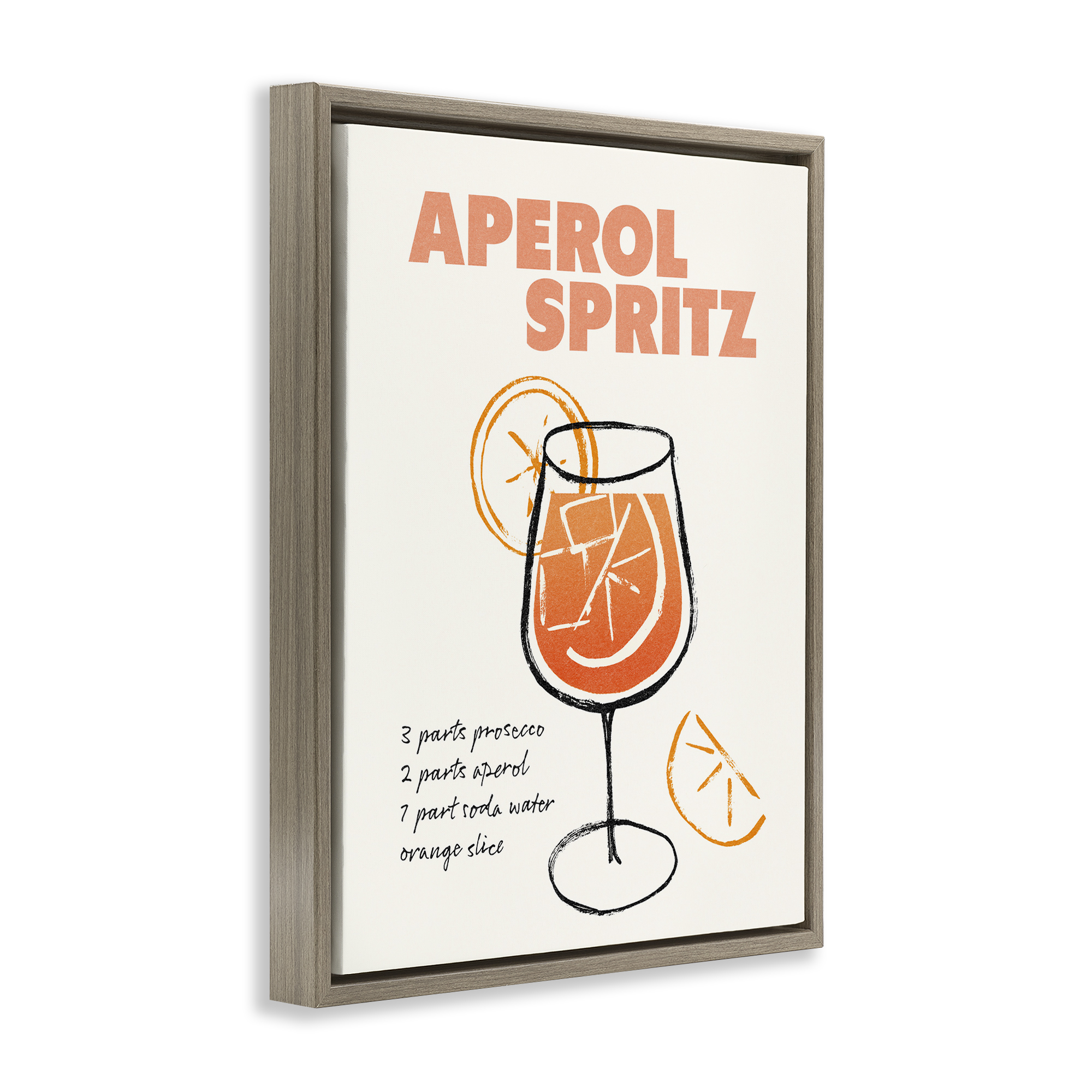 Stupell Industries Aperol Spritz Recipe Food & Beverage Painting Brown Floater Framed Art Print Wall Art, 25 x 31