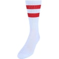 thumbnail image 1 of CTM®  Crew Striped Socks (3 Pairs) (Men's), 1 of 2