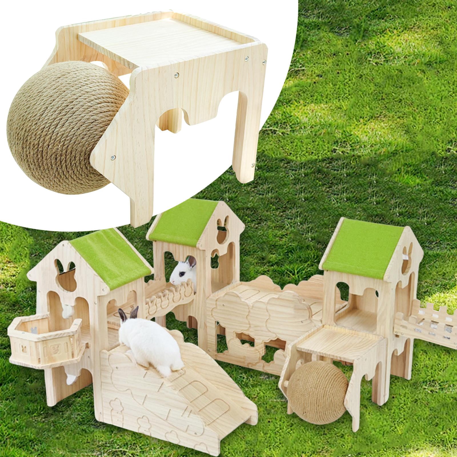 balikha Habitat Decor Sleeping Nest Solid Wood Hamster Hideout Small Pets Activity Toy for Gerbil Hedgehog Hiding F