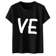 thumbnail image 4 of Womens Shirts Valentines Day Couples Themed Print Women's Round Neck Short Sleeve T Shirt Soft Breathable Fabric Comfortable Loose Fit Casual Top Black XXL, 4 of 4