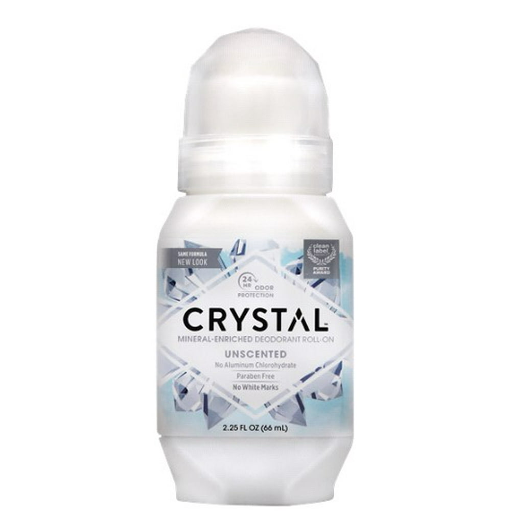 Crystal Mineral Body Deodorant RollOn, Unscented 2.25 oz