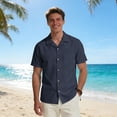 thumbnail image 2 of Maean Mens Big and Tall Shirts Short Sleeve Button down Shirt Summer Beach Tshirts with Pockets, 2 of 7