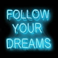 thumbnail image 3 of Carr, Hailey 20x20 Black Modern Framed Museum Art Print Titled - Neon Follow Your Dreams AB, 3 of 5
