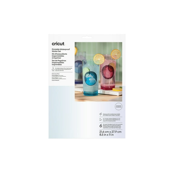 Cricut® Waterproof Sticker Set - US Letter (6 ct), Transparent
