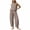 Brown, variant on Summer 2 PC Set for Women Crew Neck Cropped Tank Tops Lantern Pants Gingham Outfit Set for Everyday Vacation Pink XL