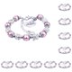 thumbnail image 1 of Brazalete de acero inoxidable sweethay con diamantes de imitación cadenas en forma de corazón elegante amistad Rosado 10Conjunto, 1 of 6