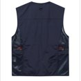 thumbnail image 4 of Rciityk Navy Mens Summer Outdoor Vests Safaris Fishing Travel Photo Vests Casual Solid Zipper V-neck Vests Tops Mesh Photography Journalist Vests with Pockets, 4 of 6