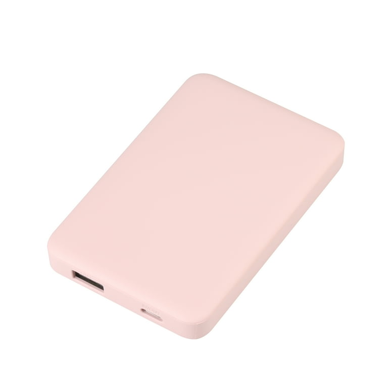 onn 5000mAh Portable Power Bank with USB-C and USB-A ports, Compact Size, LED Indicator Lights, Pink - Compatible with iPhone, iPad, AirPods, Samsung Galaxy, Note, Pixel & More