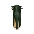 thumbnail image 2 of Unique Bargains Bottines à Talons Blocs à Plateforme à Lacets pour Femme Vert Foncé (Taille 7), 2 of 7