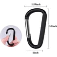 thumbnail image 2 of MEC 6PCS Black Carabiner Caribeaner Clip,3" Large Aluminum D Ring Shape Carabeaner with 6PCS Keyring Keychain Hook…, 2 of 12