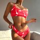 thumbnail image 2 of Gibobby Conjunto de Traje de Baño para Mujer Bikinis con estampado de dinosaurio para mujer, traje de baño Sexy con realce, conjunto de Bikini de dos pie(Rojo,CH), 2 of 5