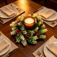 thumbnail image 4 of WWG Candle Ring, Plastic Candle Wreath for Dining Table, 7.87 Inch Diameter, Festive Decoration for Party, Home, Fireplace, Includes 1 Piece, Versatile Candle Holder for Cylindrical Candles, 4 of 6
