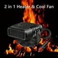 thumbnail image 3 of Teetheory DC 12V/24V Car Heater for Vehicle, 2-in-1 Portable Fast Heating Car Heater with Heating/Cooling Fan, Plug into Cigarette Lighter 360 Degree Rotation Defroster Defogger for Car Windshield, 3 of 7