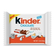 Kinder Chocolate, Milk Chocolate Bar, Individually Wrapped Candy, 1.8 oz Total, 4 Bars