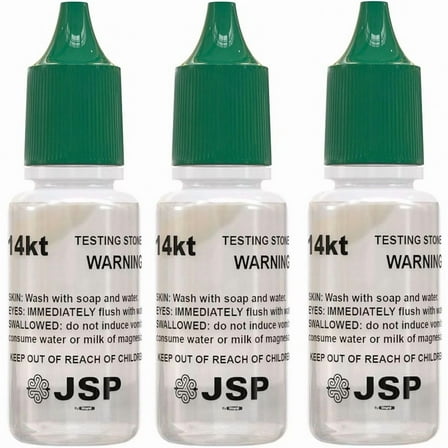 Set of 3 Gold Jewelry Testing 14K Test Acid Solutions Bottles Kit Oro Detect