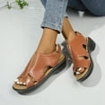 thumbnail image 6 of UP to 65% off Sandals for Women, Xunlbb Women's Plus Size Fashion Retro Open Toe Round Toe Wedge Beach Sandals(Brown,Size:40), 6 of 8