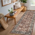 thumbnail image 2 of Hasoo 2' x 6' Washable Hallway Runner Soft Boho Vintage Kitchen Mats Stain Resistant Rugs for Bedroom Laundry Red, 2 of 5