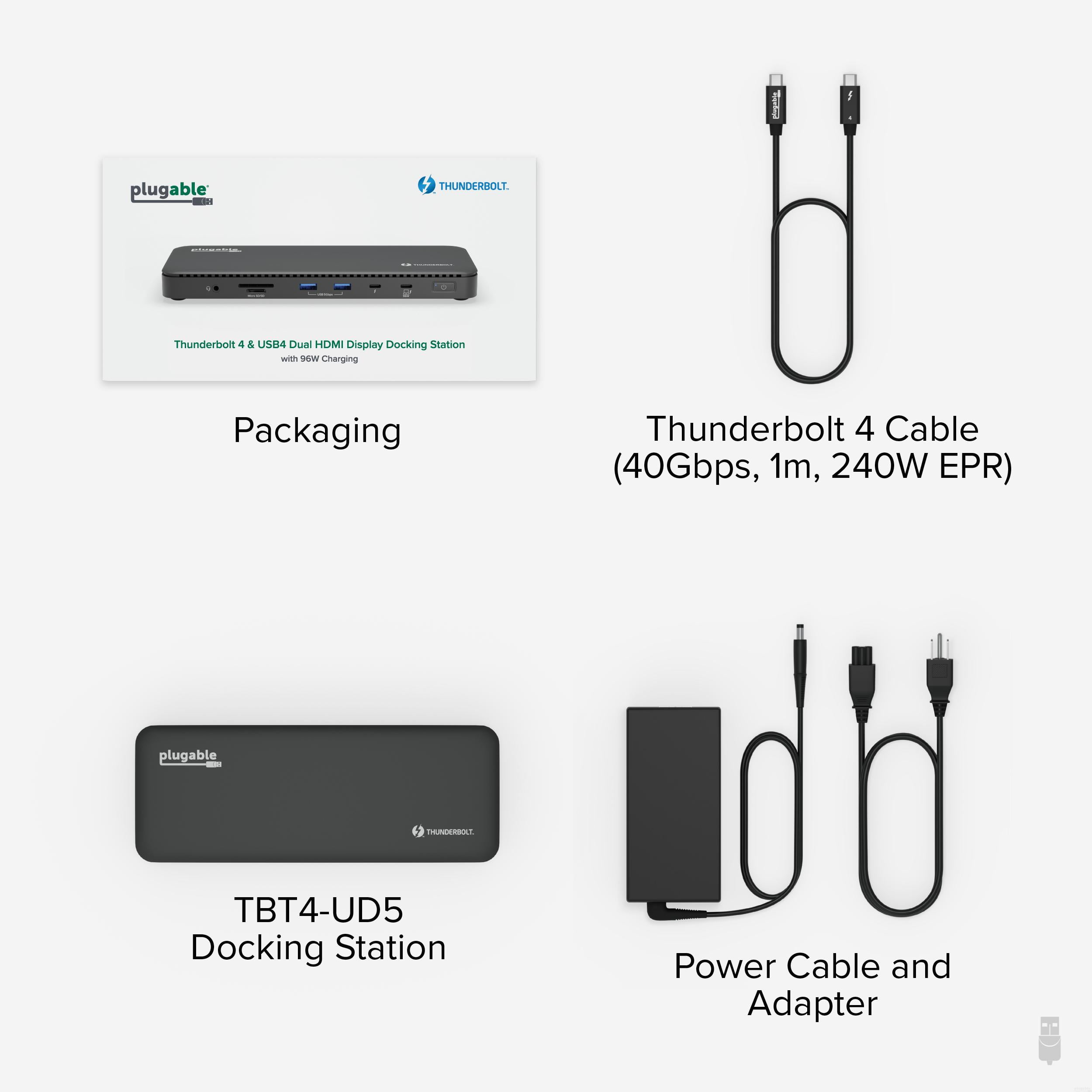 Plugable TBT4-UD5 USB Type-C Dual Display Laptop Docking Stations