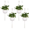 thumbnail image 1 of 4 Pcs Macrame Plant Hanger Indoor and Outdoor with 4 Hooks Hanging Plant Holder Hanging Planter Stand Flower Pots for Decorations - Cotton Rope, 4 Legs, 1 of 7