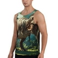 thumbnail image 2 of KLL Green Forest Dinosaur Print Men's Muscle Gym Workout Stringer Tank Tops Bodybuilding Fitness T-Shirts Tank Tops Men-3X-Large, 2 of 7
