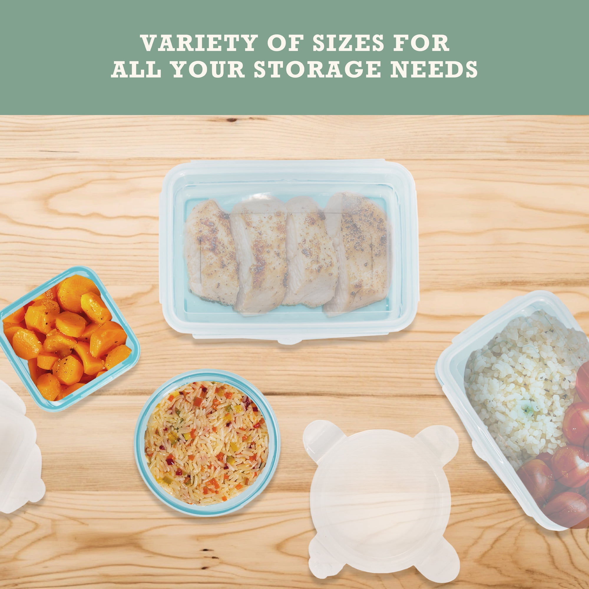 Mesa Living Plastic Food Storage Containers, Clear, Silicone Lids, Click Lock, 8 Piece Set