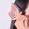 thumbnail image 3 of Curved Vented Styling Brush, Ribbed Structure Round Teeth Paddle Hair Detangling Comb Volumizing Prevent Scratch  for Hair Salon Use, 3 of 8