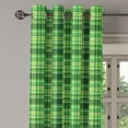 thumbnail image 2 of Ambesonne Checkered Grommet Curtain, Irish Mosaic Green, 50" x 120", Emerald Lime Green White, 2 of 6