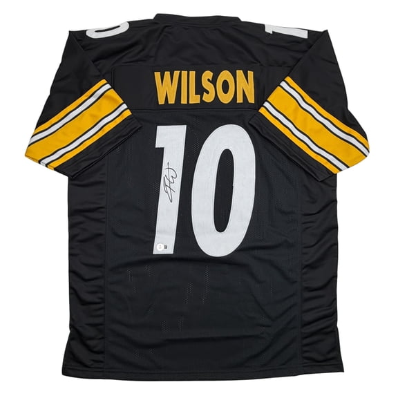 Autographed/Signed Roman Wilson Pittsburgh Black Football Jersey Beckett BAS COA