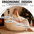 thumbnail image 4 of Lovableguy Fluffy Bean Bag Chair for Adults,Teens,Faux Fur Floral-Shaped Bean Bag Lazy Sofa Chair,Oversize Beanbag Reading Chair for Bedroom,Living Room,Apartment,Beige, 4 of 7