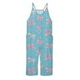 thumbnail image 4 of Girls Jumpsuit Sleeveless Summer Outfits For Girls Overalls With Side Pockets Bowknot Cute Teen Clothes, 4 of 5